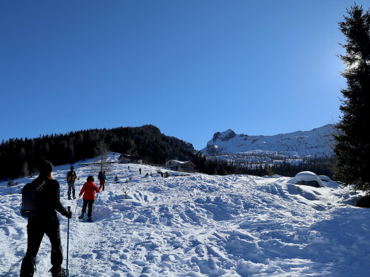 ciaspolata in Friuli, escursioni invernali Friuli, escursioni Dolomiti Friulane, rifugio Pradut, Claut